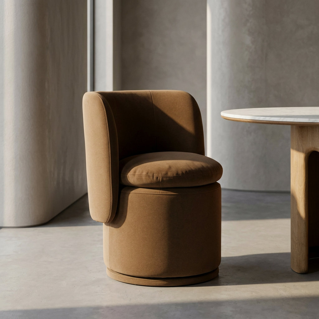 Kepler Swivel Dining Chair, Brown