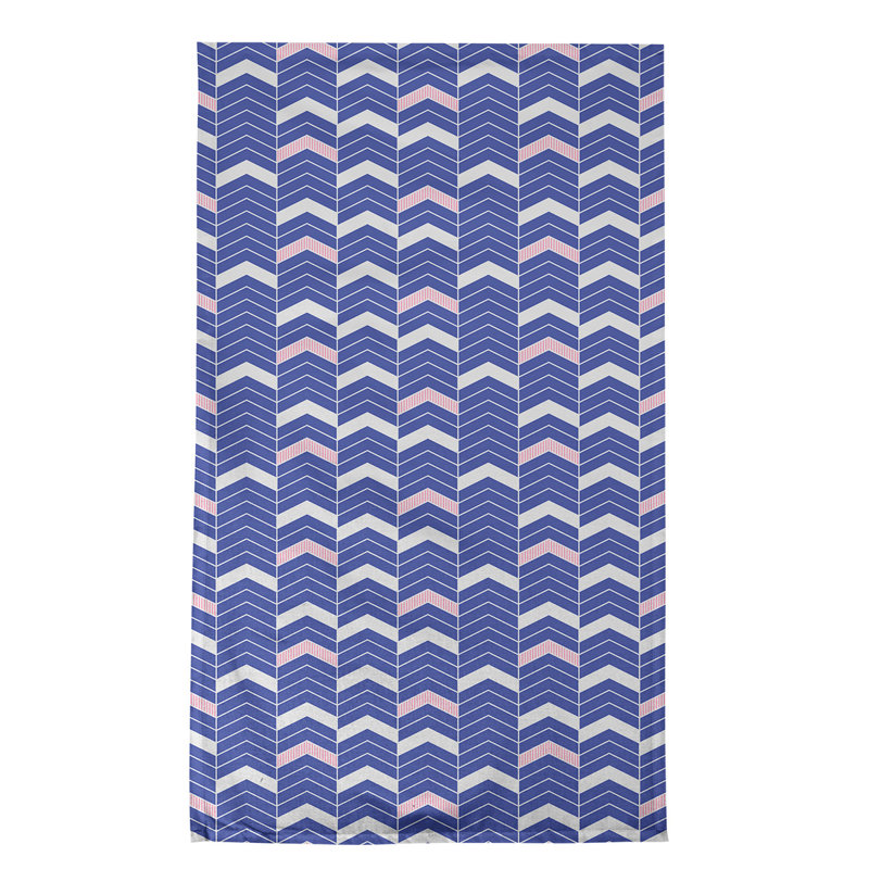 Stephenie Tea Towel Kitchen Towel, Royal Blue/Pink, Cotton Twill