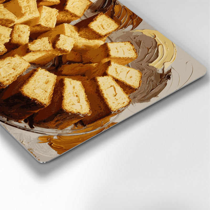 Art mural en métal brun, Desserts Pound Cake, H 11 po x l 14 po