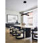 Lustre moderne 4 lumières DEL noires avec diffuseurs en acrylique-29552676