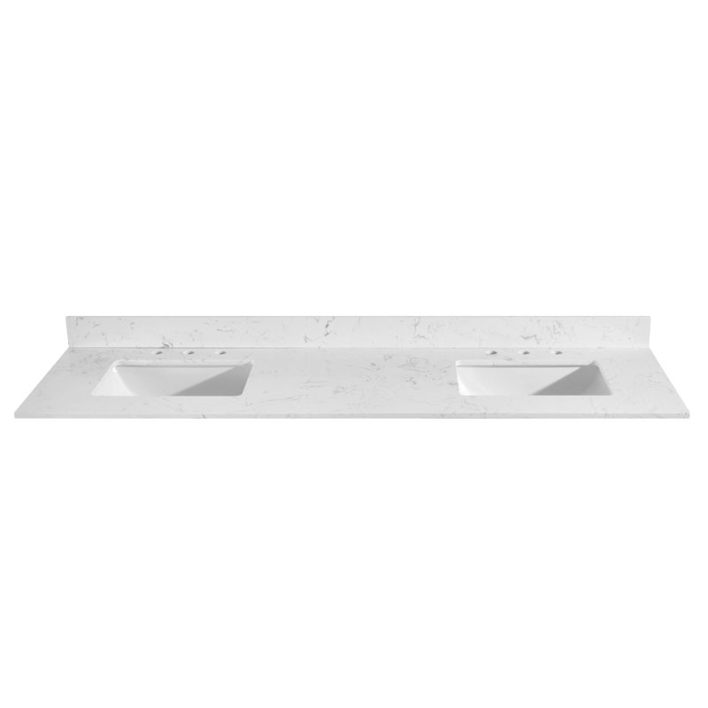 72'' Engineered Stone Double Bathroom Vanity Top with Sink