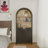 61" Tall Arched 5-Tier Bookshelf with storage and door