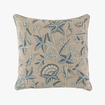 Coastal Breeze Azure Bloom Pillow Cover & Insert