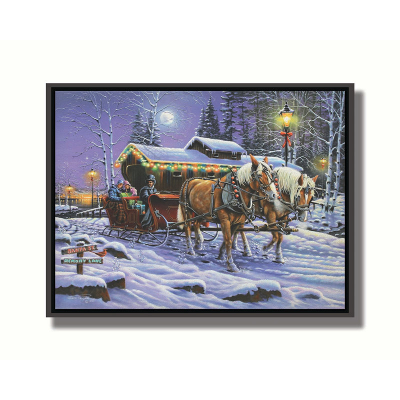 A Trot Down Memory Lane, Toile avec cadre flottant noir, H 9,5 po x l 12,5 po x P 1,5 po, Pas de tapis