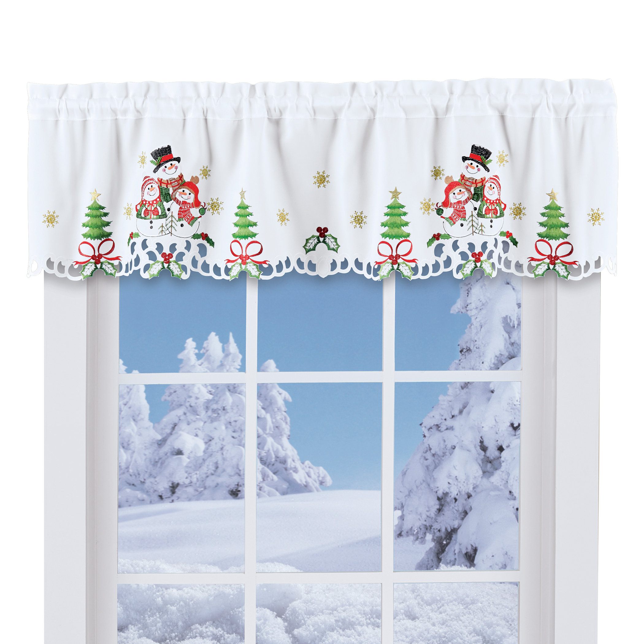 The Holiday Aisle® Johannie Tailored 56.65'' W Window Valance White ...