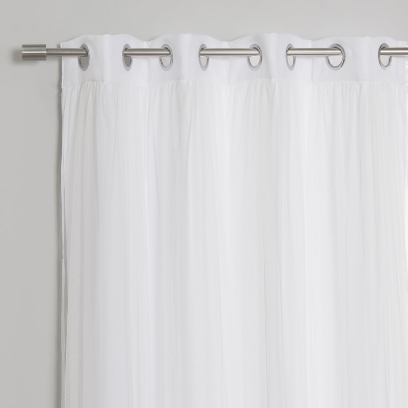 Yacine Blackout Single Curtain Panel, White