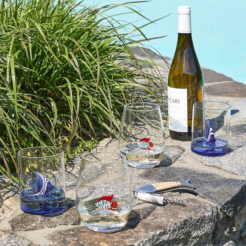 Verre à vin sans pied Tropical Fish