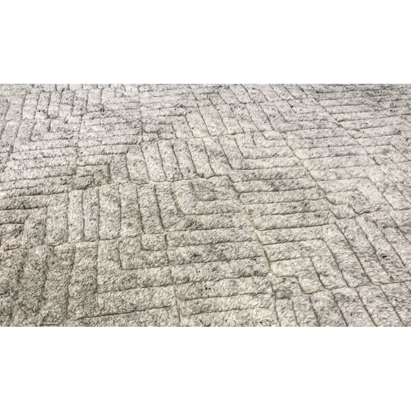Tapis argent noué à la main de haute qualité