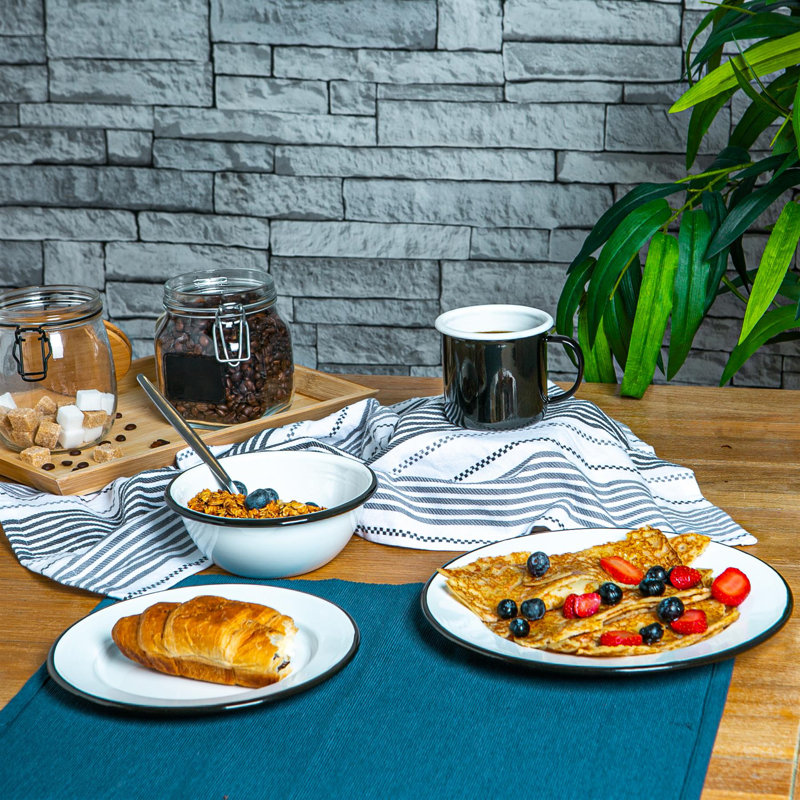 Piece Dinnerware Set - Service for 4, Black