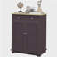 Buffet avec comptoir en bois massif HOMcom, armoire de rangement de cuisine moderne, armoire à café avec 2 tiroirs, portes et tablette réglable, café