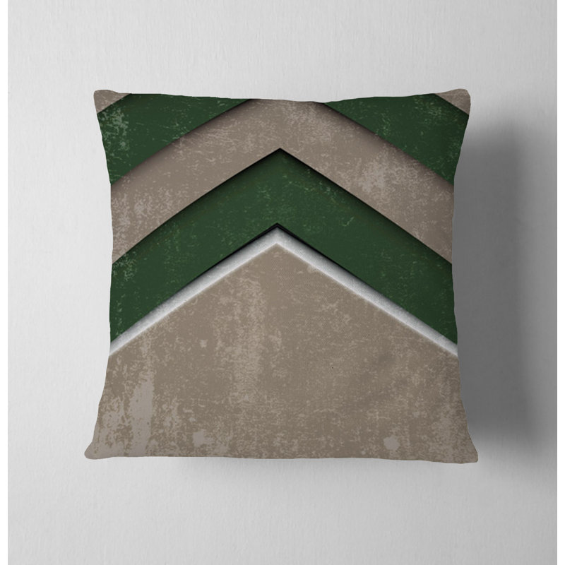 Throw Pillow Cover Only, H 20 po x l 20 po, Bleu / vert à chevrons 3