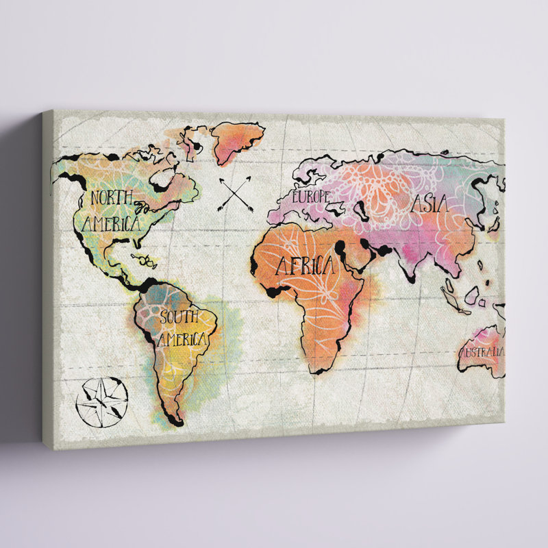 Continents mappés I Neutre, H 8 po x l 12 po
