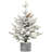 Lumiere Rustic Flocked Tabletop Tree With Pot Base, Warm White LED Lights, Tips, PE+PVC Branches