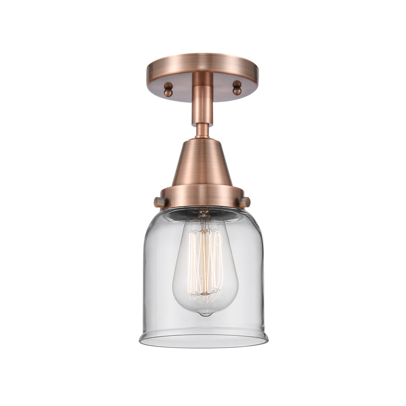 Plafonnier en verre, DEL, Non, Cuivre antique