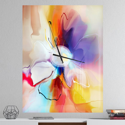 Fleur créative en plusieurs couleurs - Horloge murale de ferme