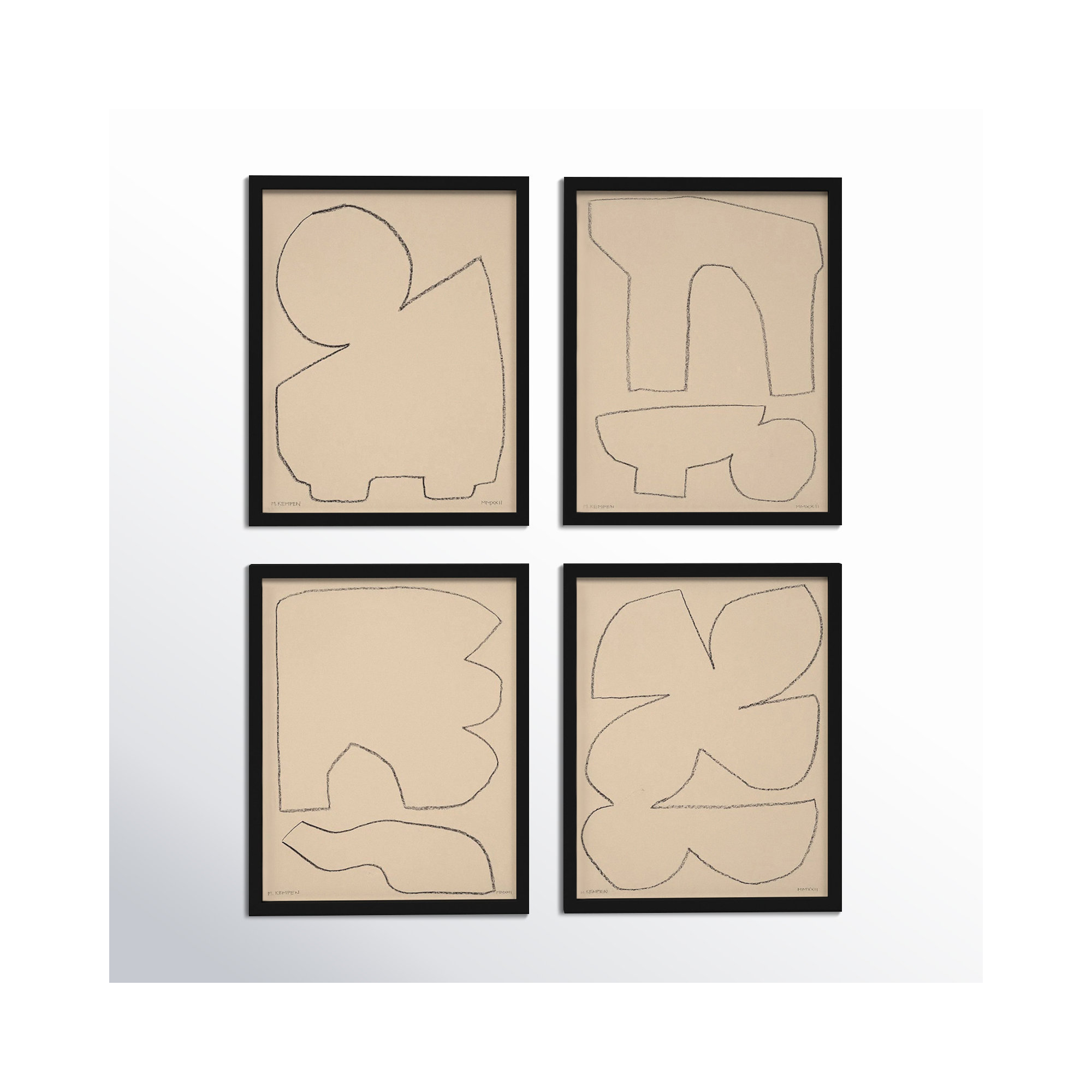 Outlines by Michael Kempen, 16" W x 20" H, Black Framed