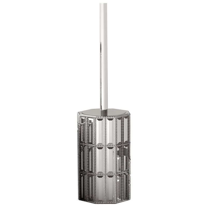 Haylie 6,54 po H Brosse de toilette et support autoportant, Chrome