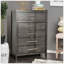 Commode de style transitionnel 1 pièce à queue d'aronde anglaise à 5 tiroirs avec roulement à billes et tiroir gris-1515638510