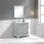 Meuble-lavabo simple 31 po avec plateau en marbre de Carrare et miroir Makanda-148922547