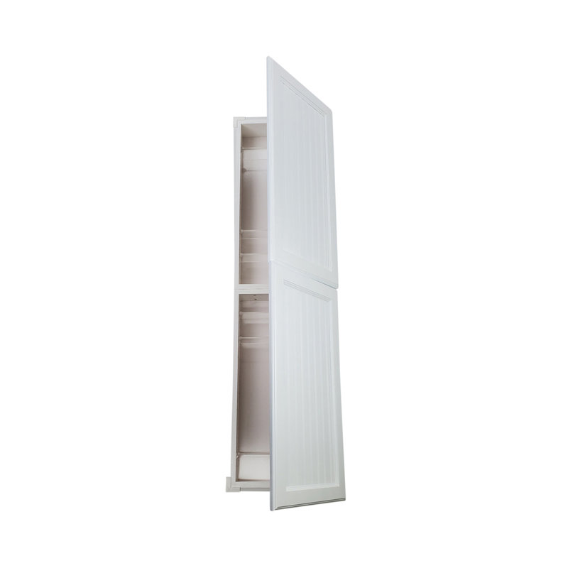 Armoire à pharmacie 2 portes Calista Beadboard, Gris apprêté, H 68 po x l 14 po x P 3,5 po