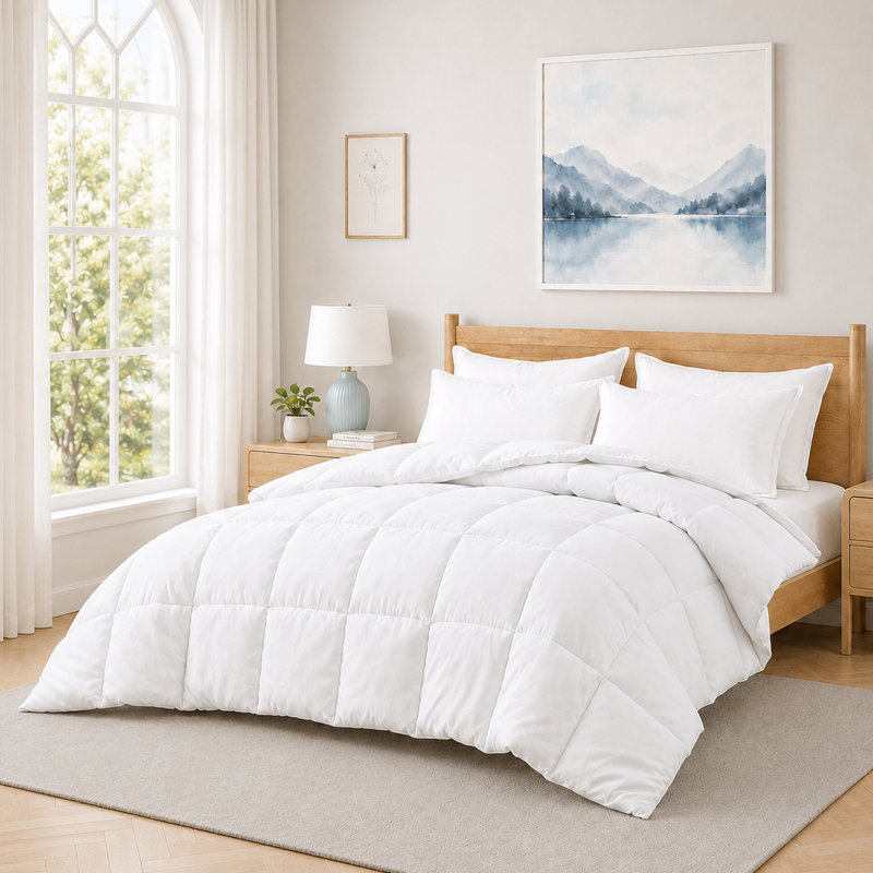 Édredon toutes saisons en duvet synthétique doux, Lit simple