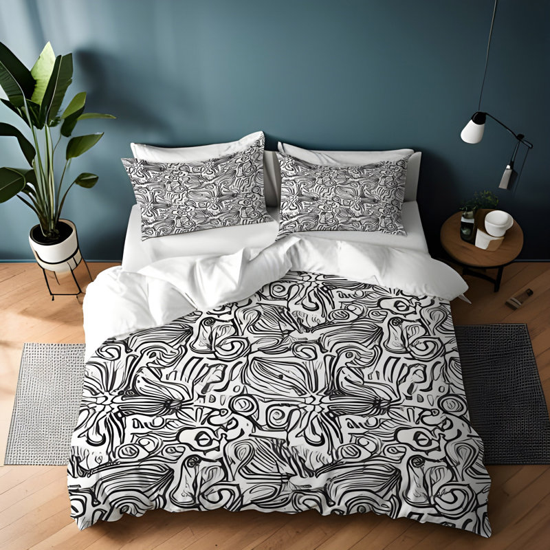 Abstract Duvet Cover, King Duvet Cover + 2 King Shams