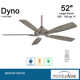 52" Dyno 5 - Blade Standard Ceiling Fan with Remote Control and Light Kit Included