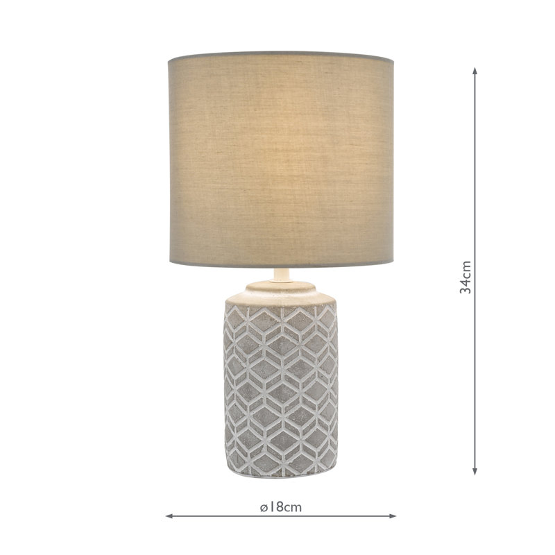 Ceramic Table Lamp Lamp, Grey, Grey