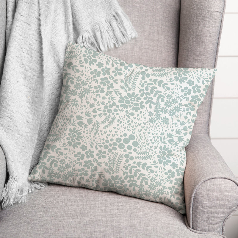 Coussin Floral, Bleu