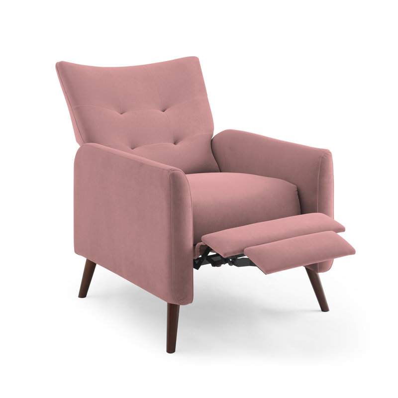 Fauteuil inclinable Ruso, Velours rose