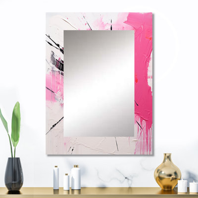Gold And Purple Abstract Fusion II - Fuschia Large Mirror, Traditional Decorative Wall Mirror, Printed Metal Art
