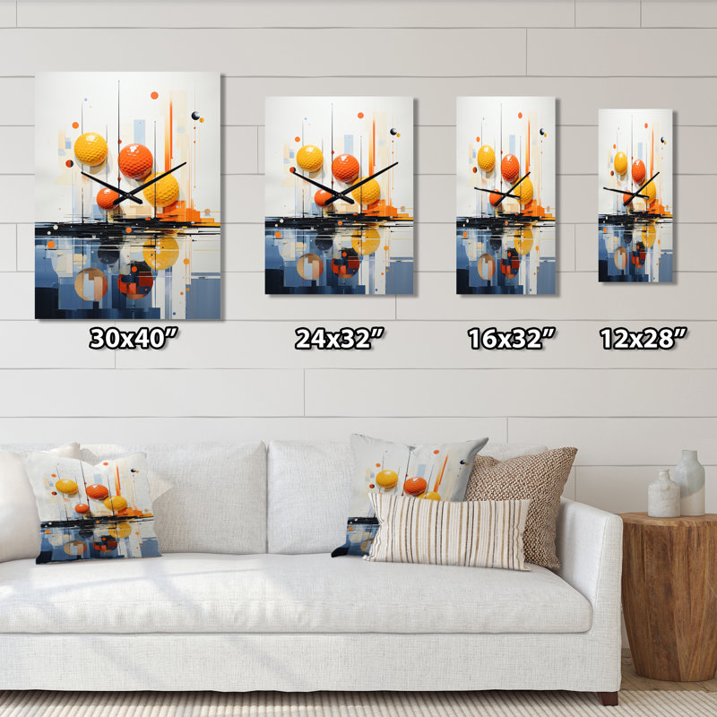 Golf Harmonious Collage II - Horloge murale sport, Grand
