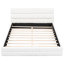 Lit plateforme tapissier grand format - blanc, coutures élégantes, bois et, sans sommier tapissier, L 87,8 po en version solide et solide, tête de lit pour un sommeil relaxant, printemps, 81 po x 61 po-496094076
