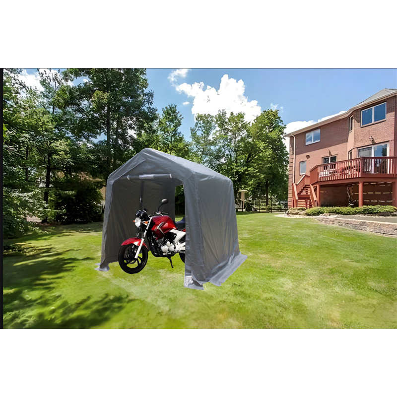7 Ft Outdoor Portable Gazebo Storage Shelter Shed With 2 Roll Up Zipper Doors & Vents Carport For Motorcycle Waterproof And UV Resistant Anti-Snow Portable Garage Kit Tent