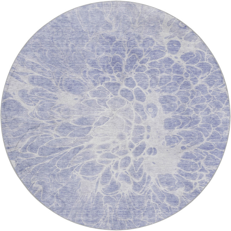 Tapis à poil long de qualité supérieure lavable à la machine ADS653, Lavender, Rond 8 pi