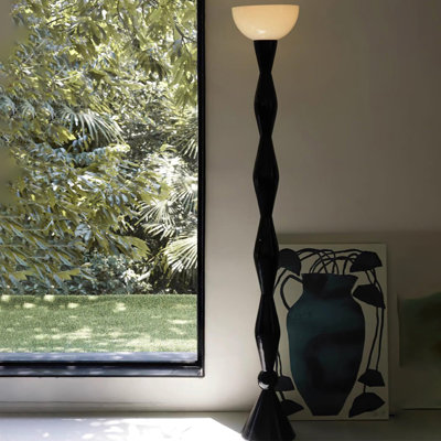 Black Iron + Glass Free form Floor Lamps