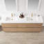 Lavabo de salle de bain rectangulaire en granite composite blanc 84 po Ablitas