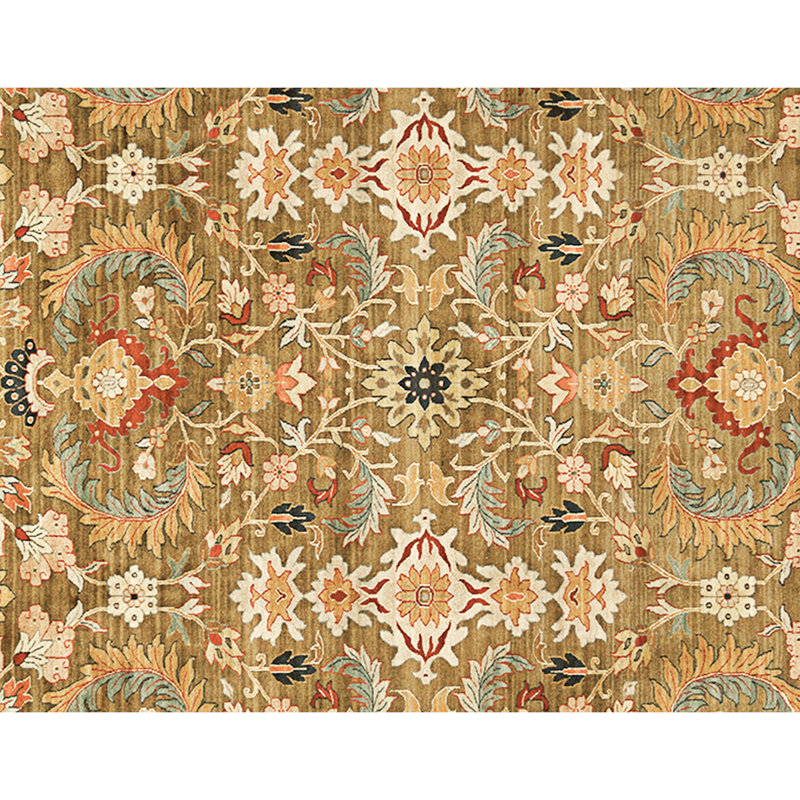 High-Quality Hand-Knotted Brown And Cream Area Rug