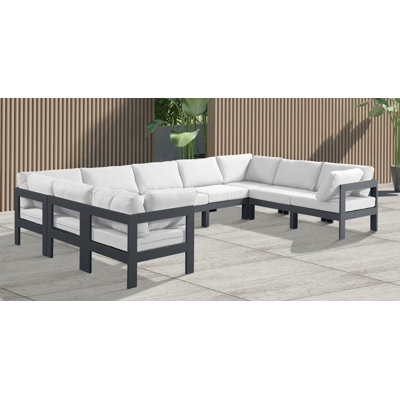 Emmalou 150'' Wide Aluminum Patio Sectional with Cushions