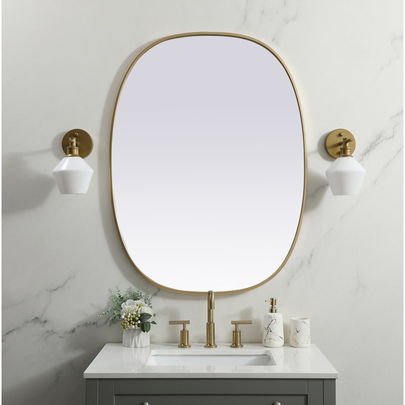 Miroir mural Sabine, Laiton, 40 po x 30 po