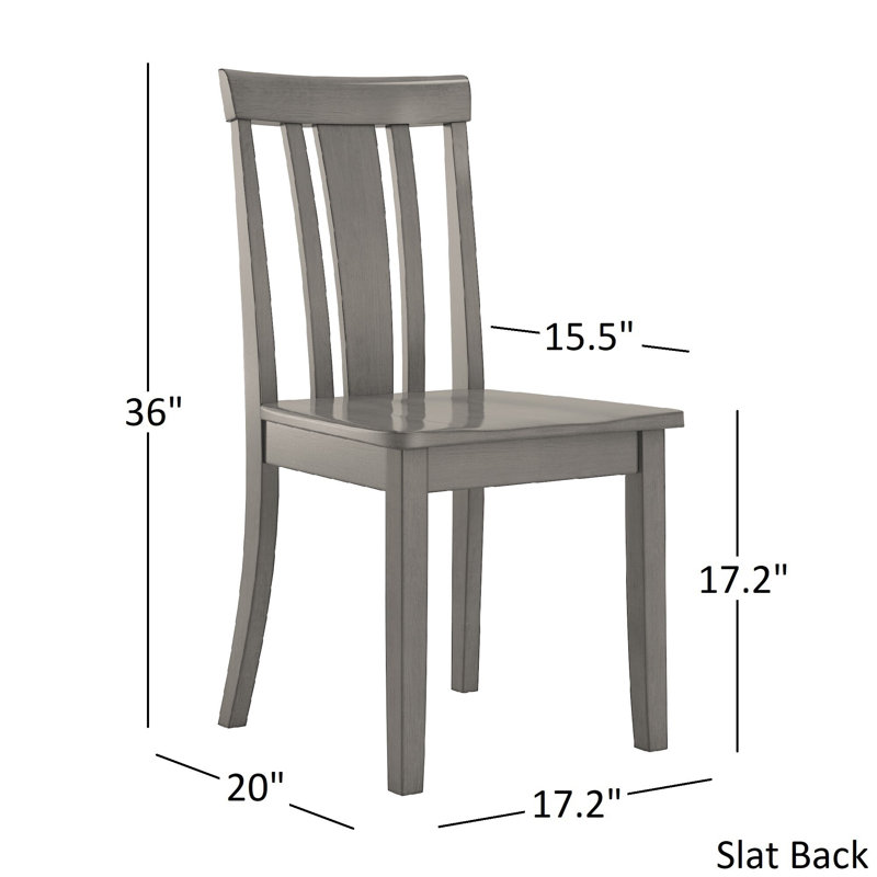 Ensemble de salle à manger à 4 pieds en bois massif Alexa-Mae, Gris antique