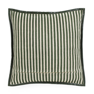 Kora Green Cotton Jute Designer Throw Pillow