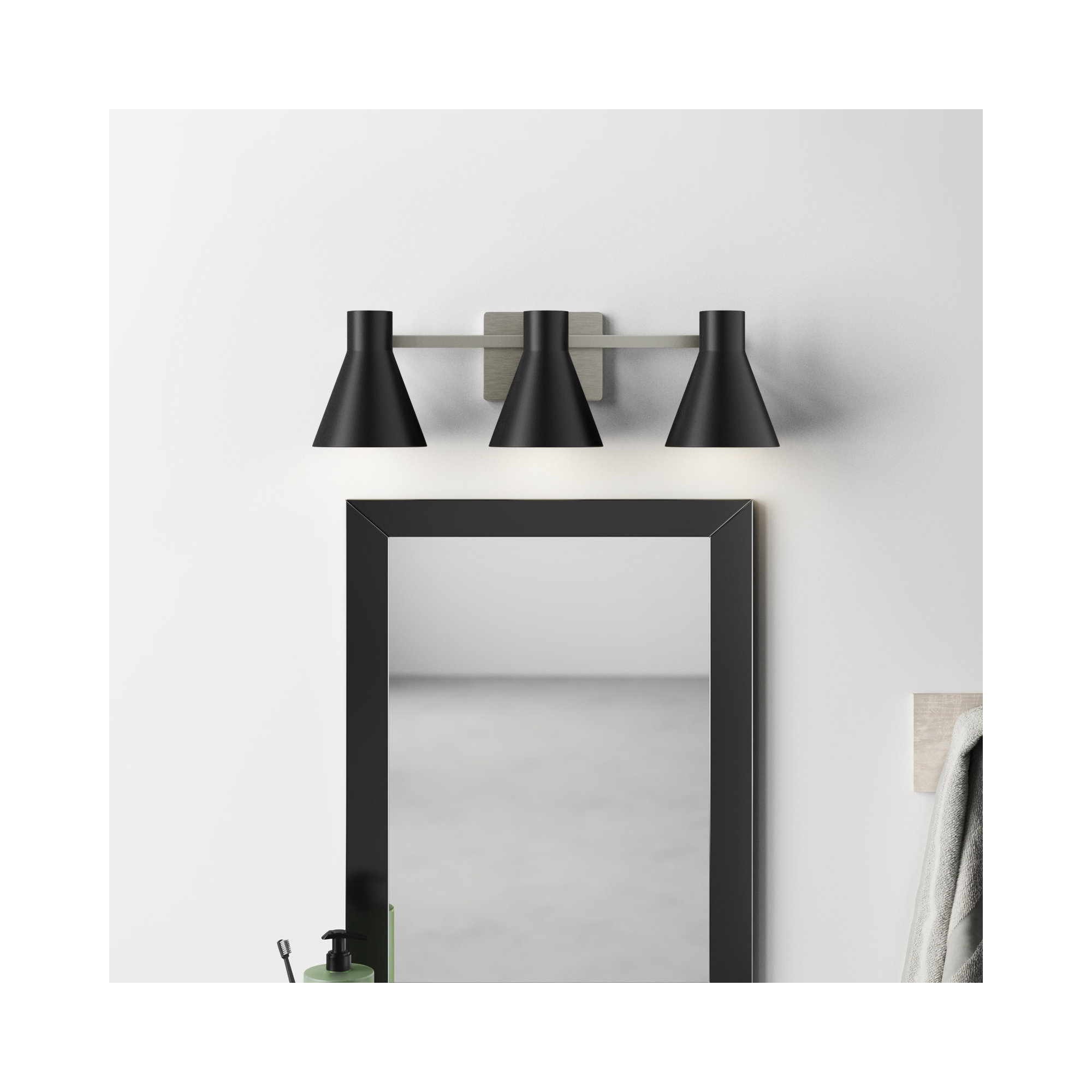Byers 3 - Light Dimmable Vanity Light, Brushed Nickel, No