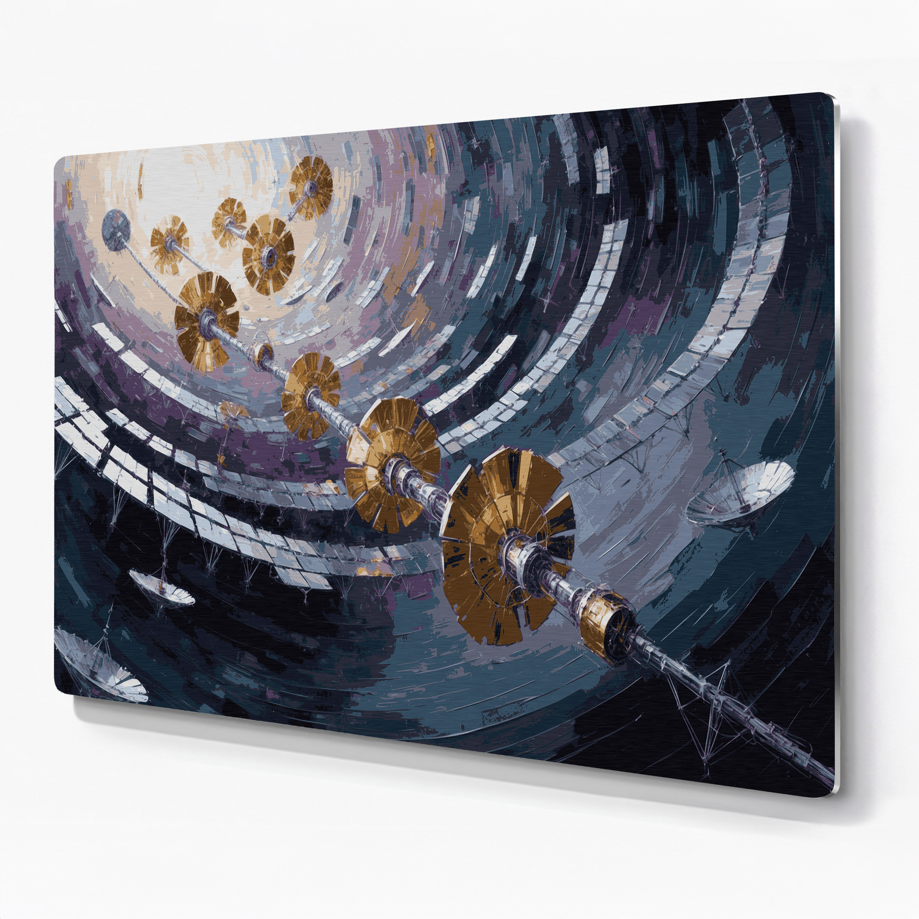 Brayden Studio® SciFi Satellite array in deep space Gray Metal Wall Art ...