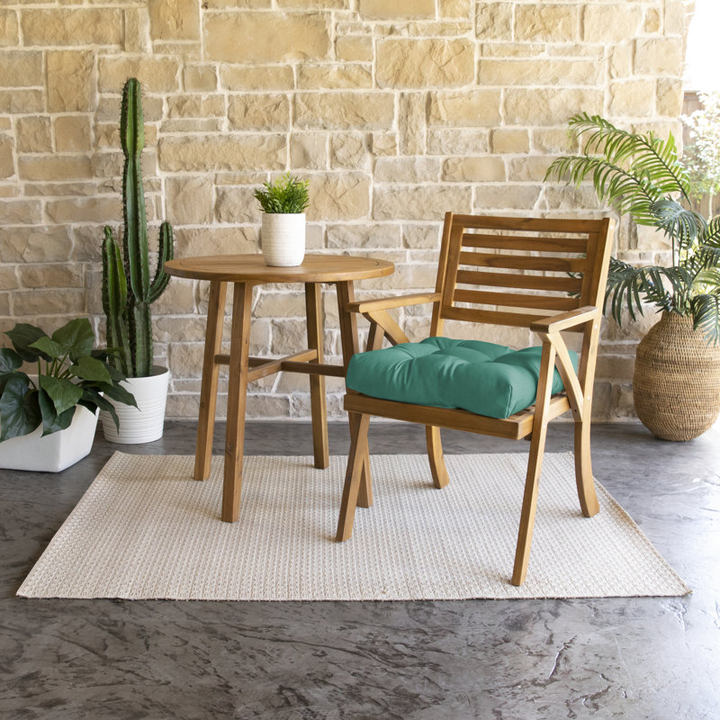 Sunbrella Outdoor 3'' Barstool Seat Cushion, 16" W x 16" D, Canvas Teal
