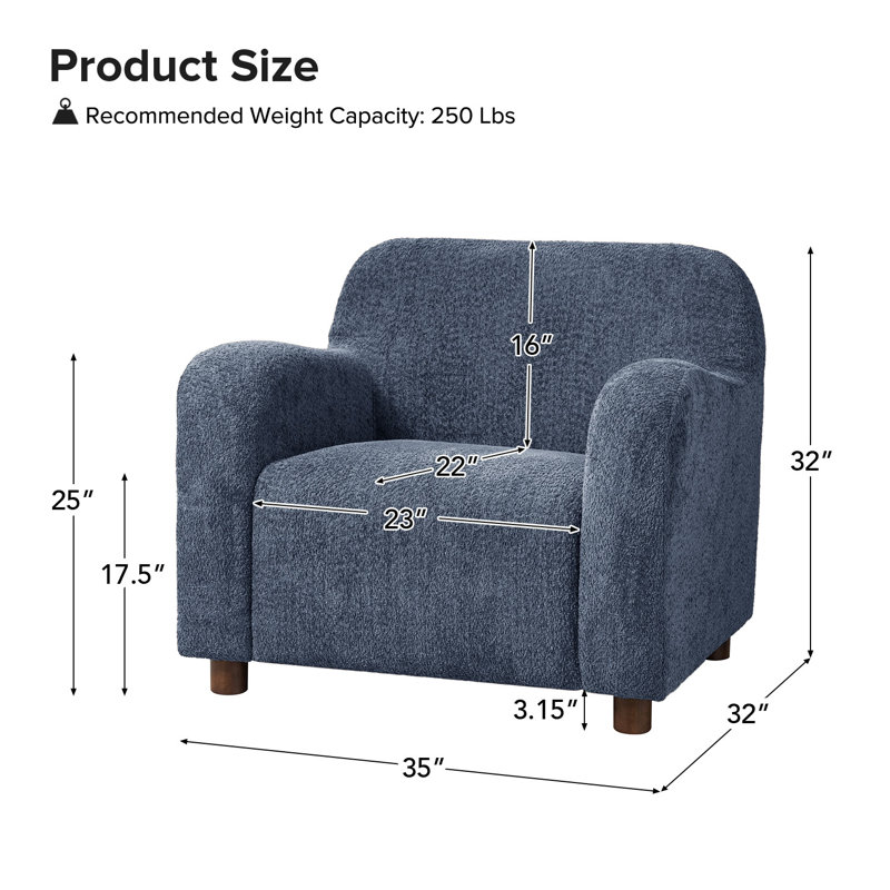 Fauteuil Crestino Berken, Bleu