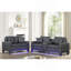 Canapé rembourré en PVC avec lumières DEL et console de rangement, noir
