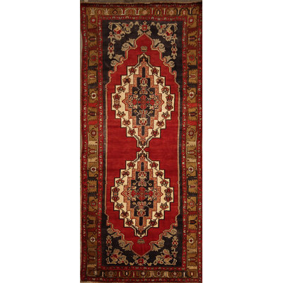 One-of-a-Kind 4'9" X 11'8" 1950s Runner Wool Area Rug in