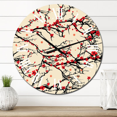 Cherry Tree Blossoms On - horloge murale traditionnelle