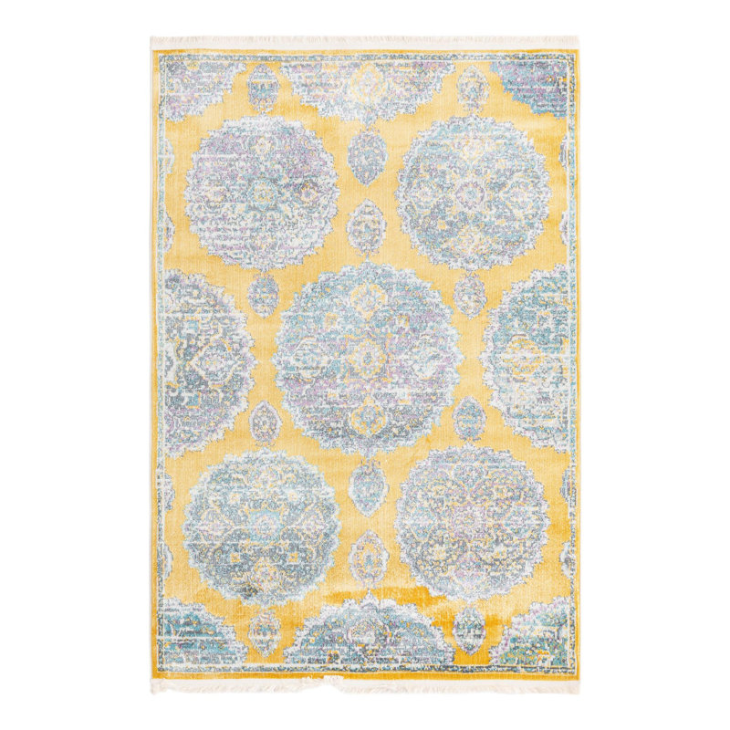 Haefner Floral Indoor Rug, Rectangle 4'3" x 6'